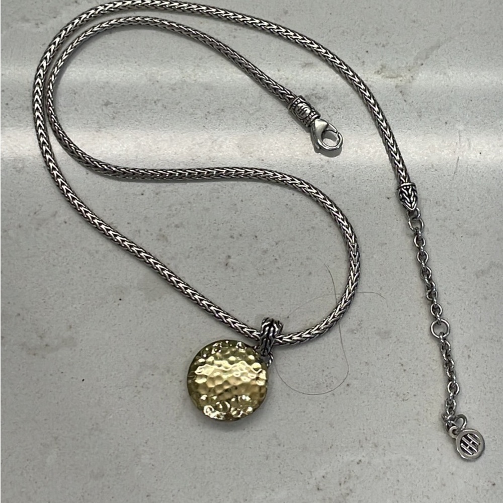 John Hardy Palu Reversible Pendant Necklace gold and silver